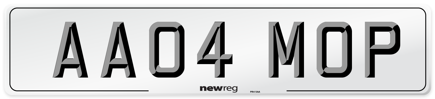 AA04 MOP Number Plate from New Reg